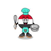 Illustration of yemen flag as a bakery chef vector