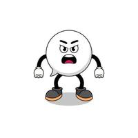 speech bubble cartoon illustration with angry expression vector
