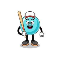 bubble mascot cartoon as a baseball player vector