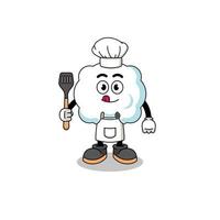 ilustración de la mascota del chef de la nube vector