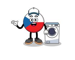 czech republic illustration as a laundry man vector