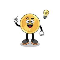 pound sterling cartoon with get an idea pose vector