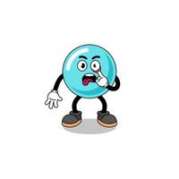 Character Illustration of bubble with tongue sticking out vector