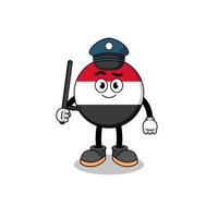 Cartoon Illustration of yemen flag police vector