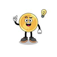 turkish lira cartoon with get an idea pose vector