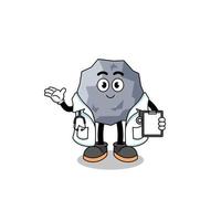 Cartoon mascot of stone doctor vector
