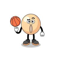 soy bean illustration as a basketball player vector