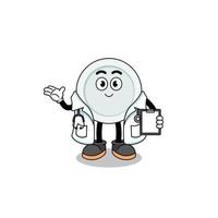 Cartoon mascot of plate doctor vector