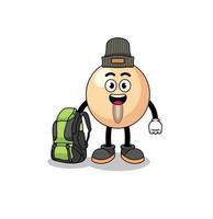 Illustration of soy bean mascot as a hiker vector