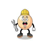 Character Illustration of soy bean with 404 error vector