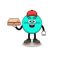 medicine tablet illustration as a pizza deliveryman vector