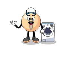 soy bean illustration as a laundry man vector