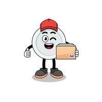 plate mascot cartoon as an courier vector