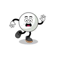 slipping rice ball mascot illustration vector