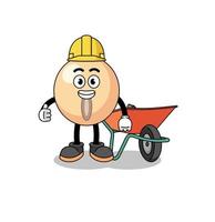 soy bean cartoon as a contractor vector