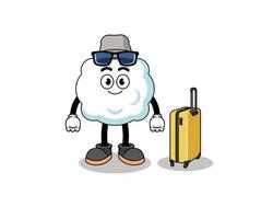 cloud mascot doing vacation vector