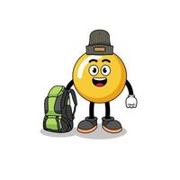 Illustration of egg yolk mascot as a hiker vector