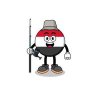 Mascot Illustration of yemen flag fisherman vector