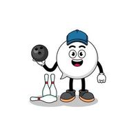 Mascot of speech bubble as a bowling player vector