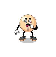 Character Illustration of soy bean with tongue sticking out vector