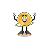 Character Illustration of pound sterling playing hula hoop vector