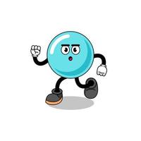 running bubble mascot illustration vector