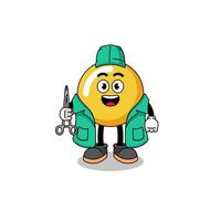 Illustration of egg yolk mascot as a surgeon vector