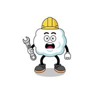 ilustración de personaje de nube con error 404 vector