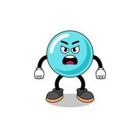 bubble cartoon illustration with angry expression vector