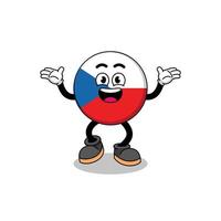 czech republic cartoon searching with happy gesture vector