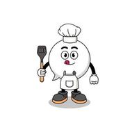 mascota, ilustración, de, bocadillo de diálogo, chef vector