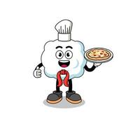 Illustration of cloud as an italian chef vector