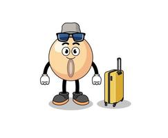 soy bean mascot doing vacation vector