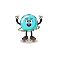 Character Illustration of bubble playing hula hoop vector