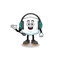 Mascot Illustration of cloud as a customer services vector