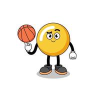 egg yolk illustration as a basketball player vector