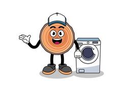 wood trunk illustration as a laundry man vector