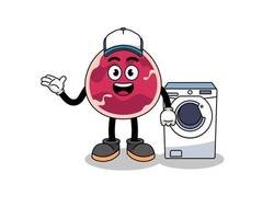 meat illustration as a laundry man vector