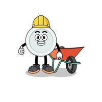 plate cartoon as a contractor vector