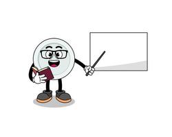 Mascot cartoon of plate teacher vector