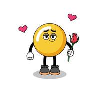 egg yolk mascot falling in love vector