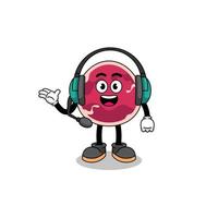 Mascot Illustration of meat as a customer services vector