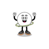 ilustración de personaje de burbuja de habla jugando hula hoop vector