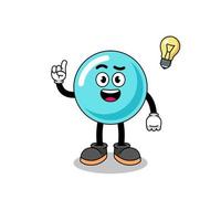 bubble cartoon with get an idea pose vector