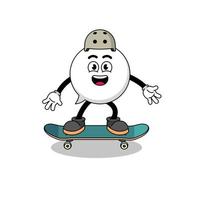 speech bubble mascot playing a skateboard vector