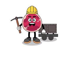 Mascot Illustration of meat miner vector