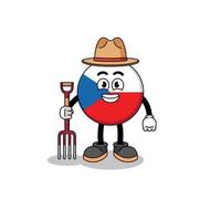 Cartoon mascot of czech republic farmer vector