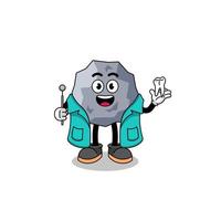 Illustration of stone mascot as a dentist vector