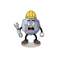 Character Illustration of stone with 404 error vector