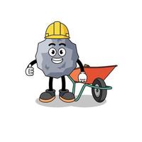 stone cartoon as a contractor vector